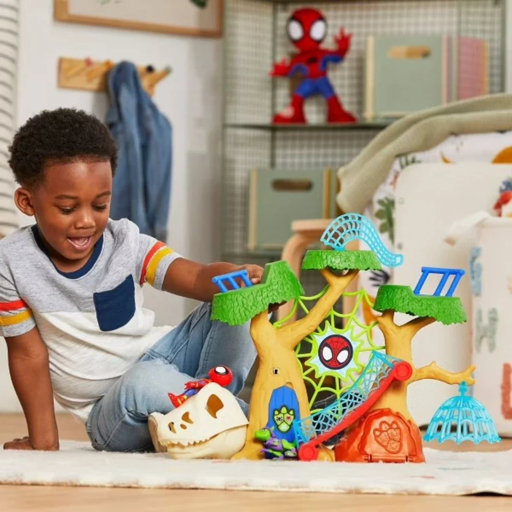 Spidey & His Amazing Friends Dino-Webs Treehouse Playset- Spidey & Goblin Raptor - Picture 8 of 11